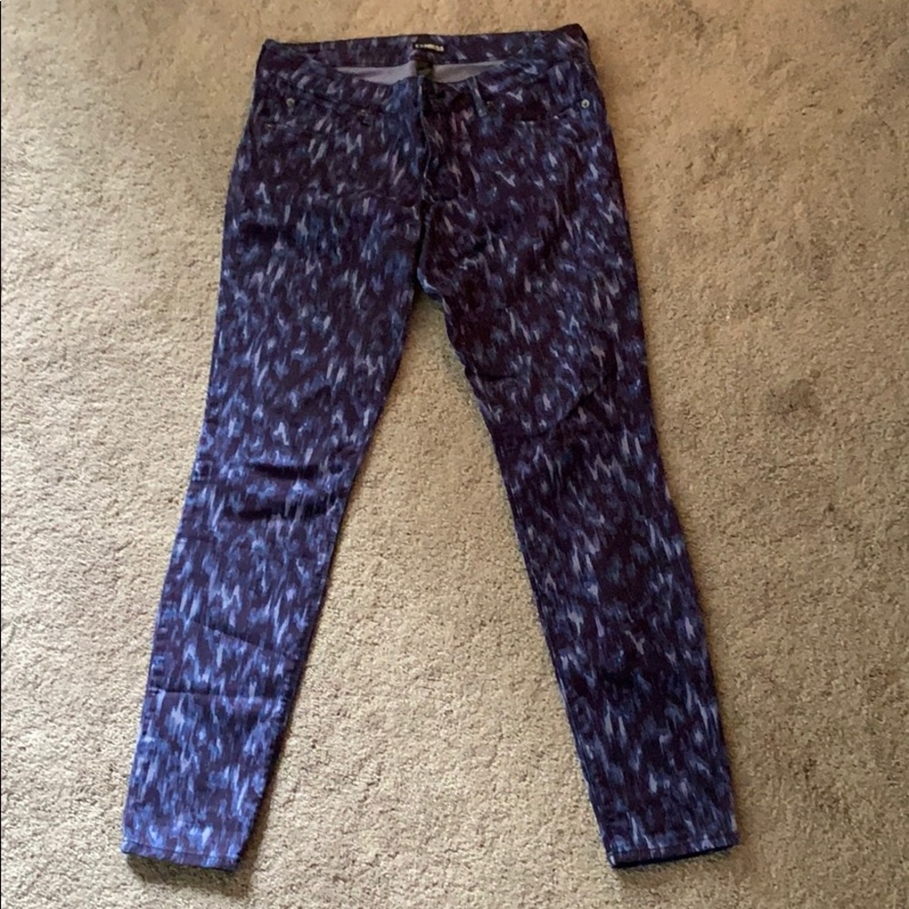 Purple/blue jeans with a stretch